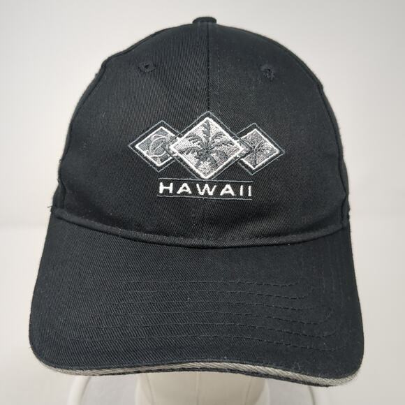 Hawaii Strapback Baseball Cap Black OS Adjustable Surfware Hawaiian Classics - Picture 2 of 9